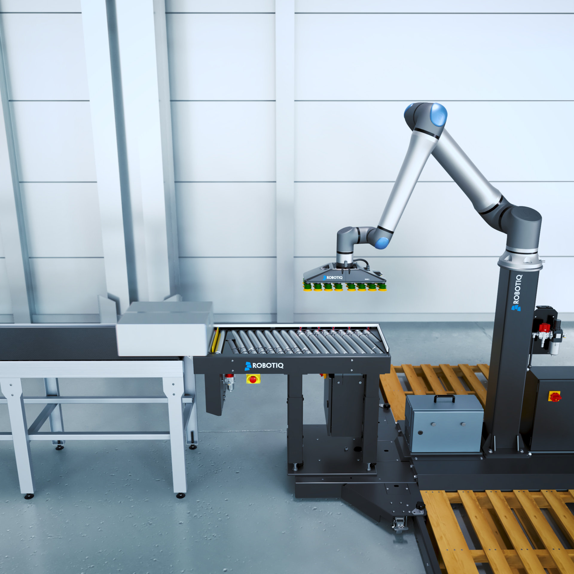 Smart Infeed: Automatisierte Kartonzuführung für Robotiq Palletizer