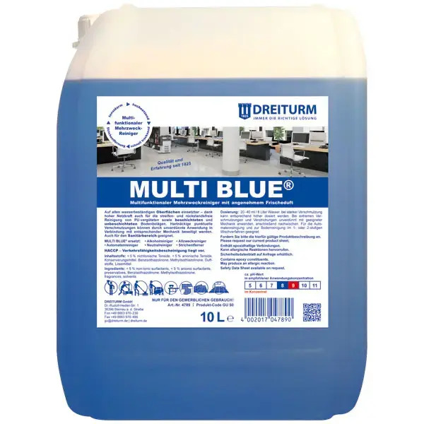 dreiturm Multi Blue 10L Multifunktionaler Mehrzweck-Reiniger mit angenehmem Frischeduft