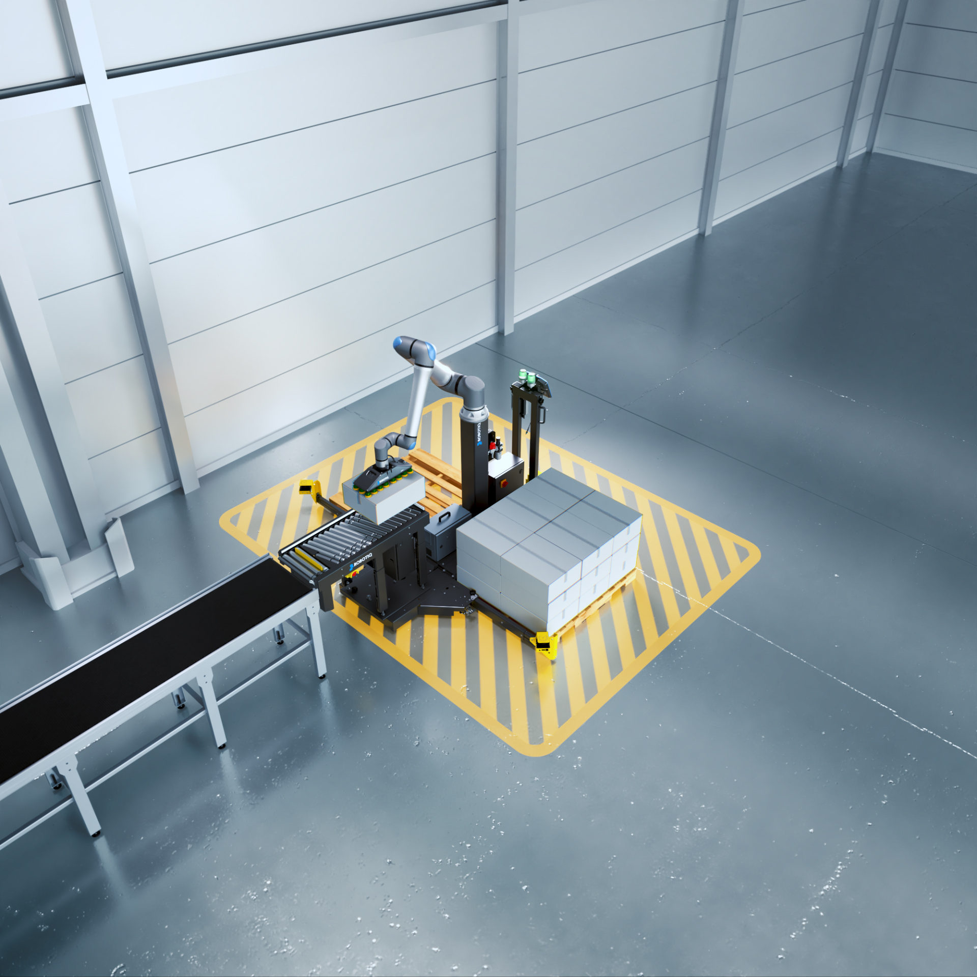 Produktionsbereite Palettierlösung für UR20 – schnell einsatzbereit