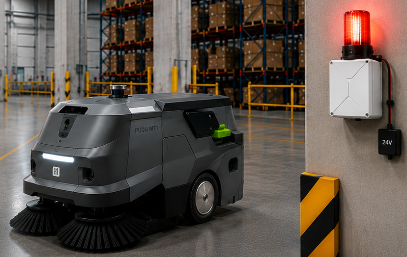 Warnleuchte Reinigungsroboter