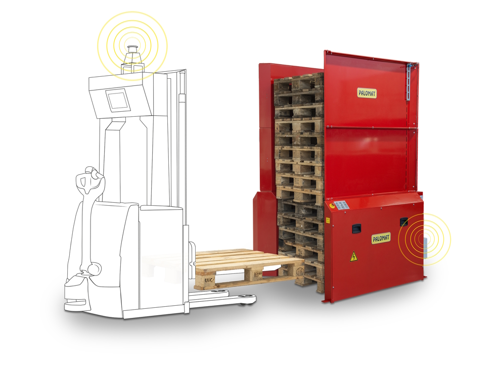 Palettenspeicher für 15 Paletten für autonome Stapler