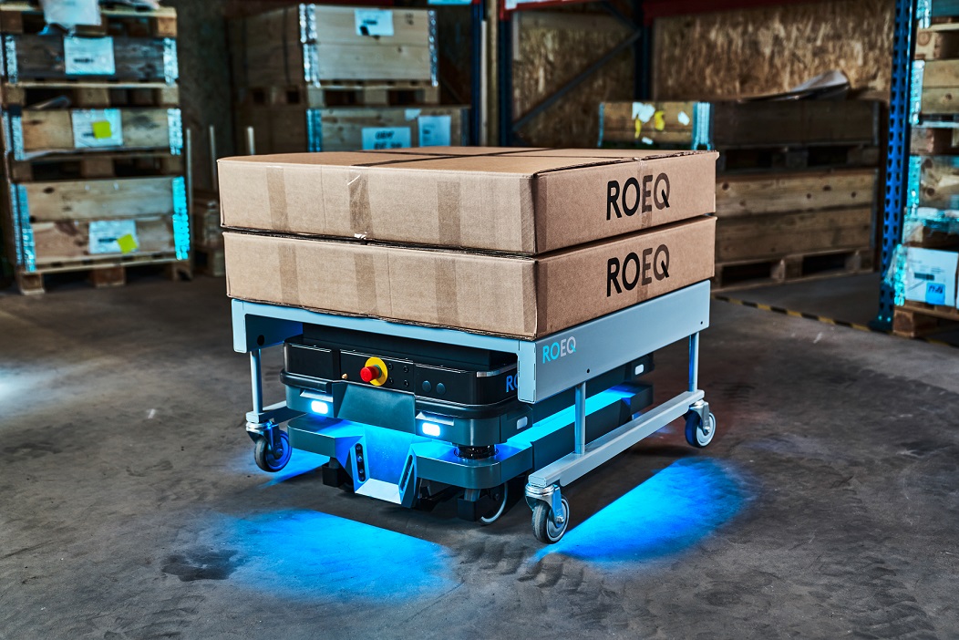 Wagen für den autonomen Transport mittels MiR250 Shelf Carrier