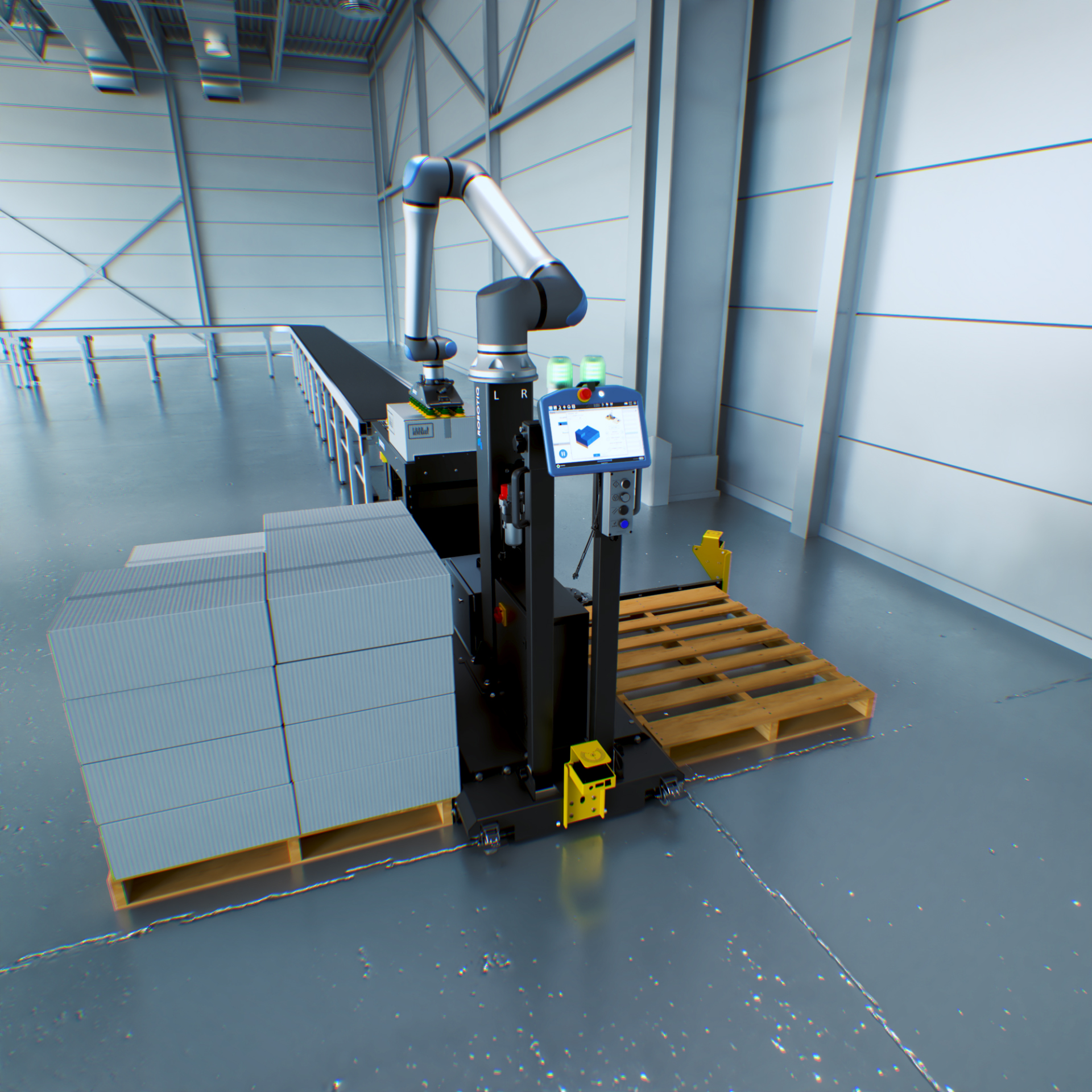 Produktionsbereite Palettierlösung für UR20 – schnell einsatzbereit