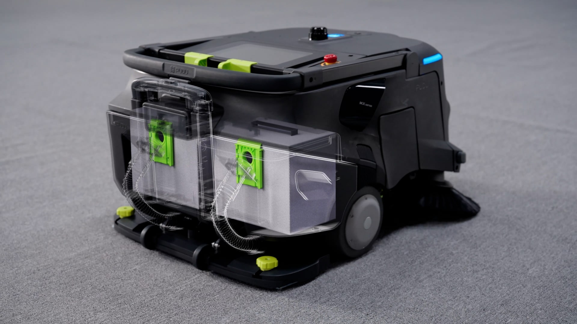 Autonomer Saug- und Kehrroboter mit Staub-Mob