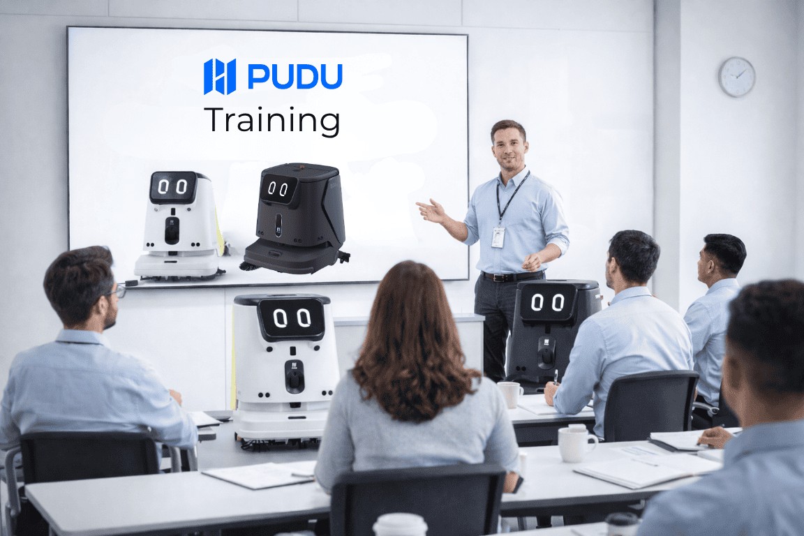 Praxisnahe Schulung zur Bedienung der Pudu Reinigungsroboter