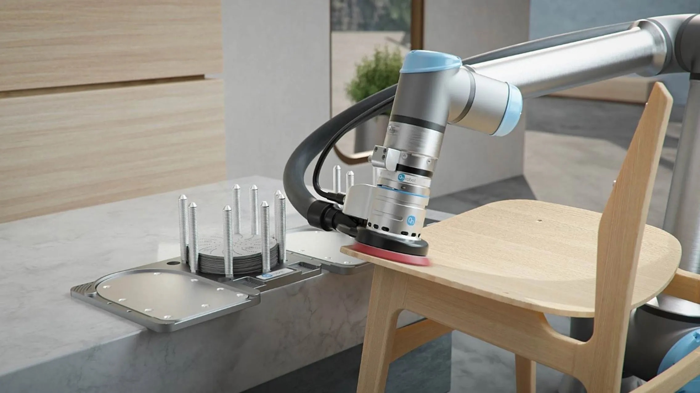 Elektrische Exzenterschleiferlösung für UR e-Series zum Schleifen und Polieren